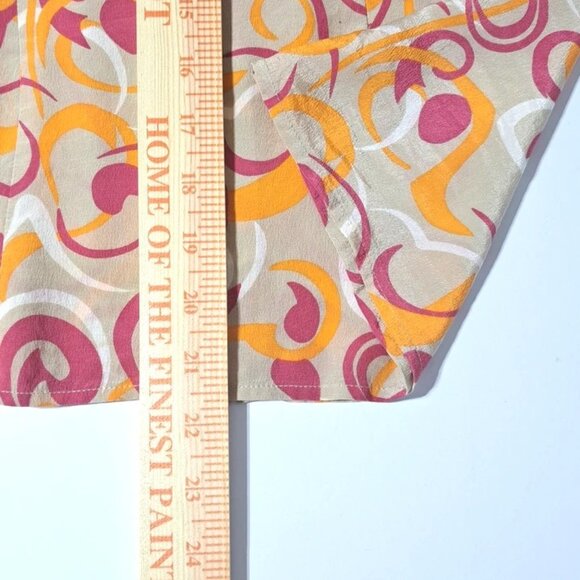 Vintage Mixit 100% Silk Tie Neck Top Sleeve Less Button Down Blouse Sz 8 Casual - Picture 7 of 8